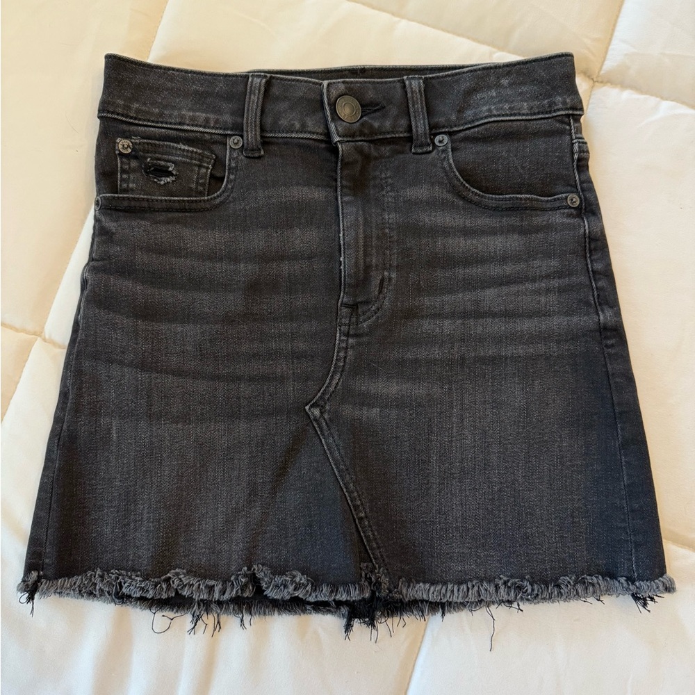 American Eagle Black Denim Mini Skirt- Size 2